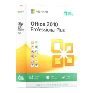 Microsoft Office 2010 Professional Plus retail box with digital license for Word, Excel, PowerPoint, Outlook, Access, and more