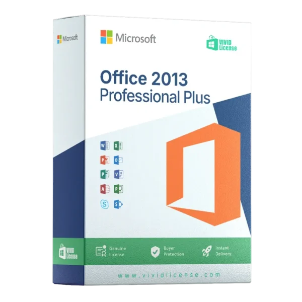 Microsoft Office 2013 Professional Plus license digital package including Word, Excel, PowerPoint, Outlook, Access, Publisher and other Microsoft Office apps