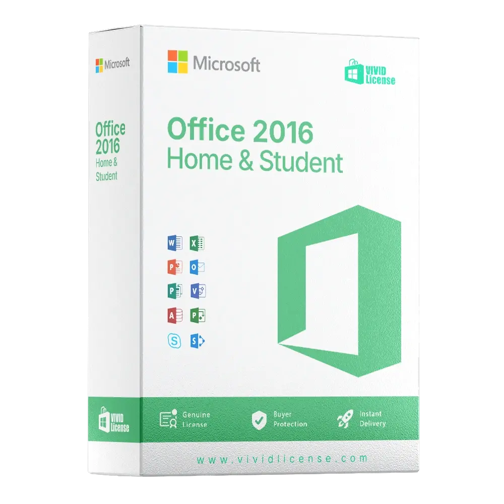 Microsoft Office Home and Student 2016 digital license – includes Word, Excel, PowerPoint, and OneNote for students and home users