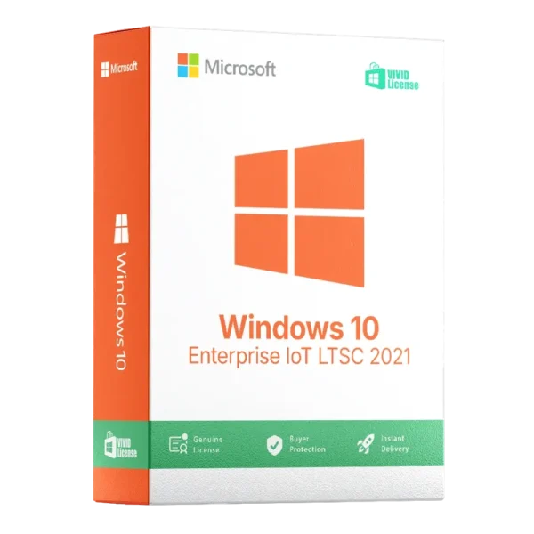 Windows 10 Enterprise IoT LTSC 2021 digital license – official Microsoft enterprise edition with lifetime activation. Secure, stable, and optimized for IoT devices with Windows 10 features