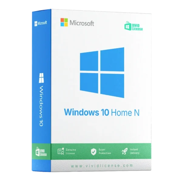 Windows 10 Home N desktop interface – activated with Digital License.